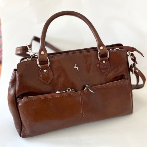 Ashwood Bridge Genuine Leather Satchel In Brown. - Picture 1 of 10
